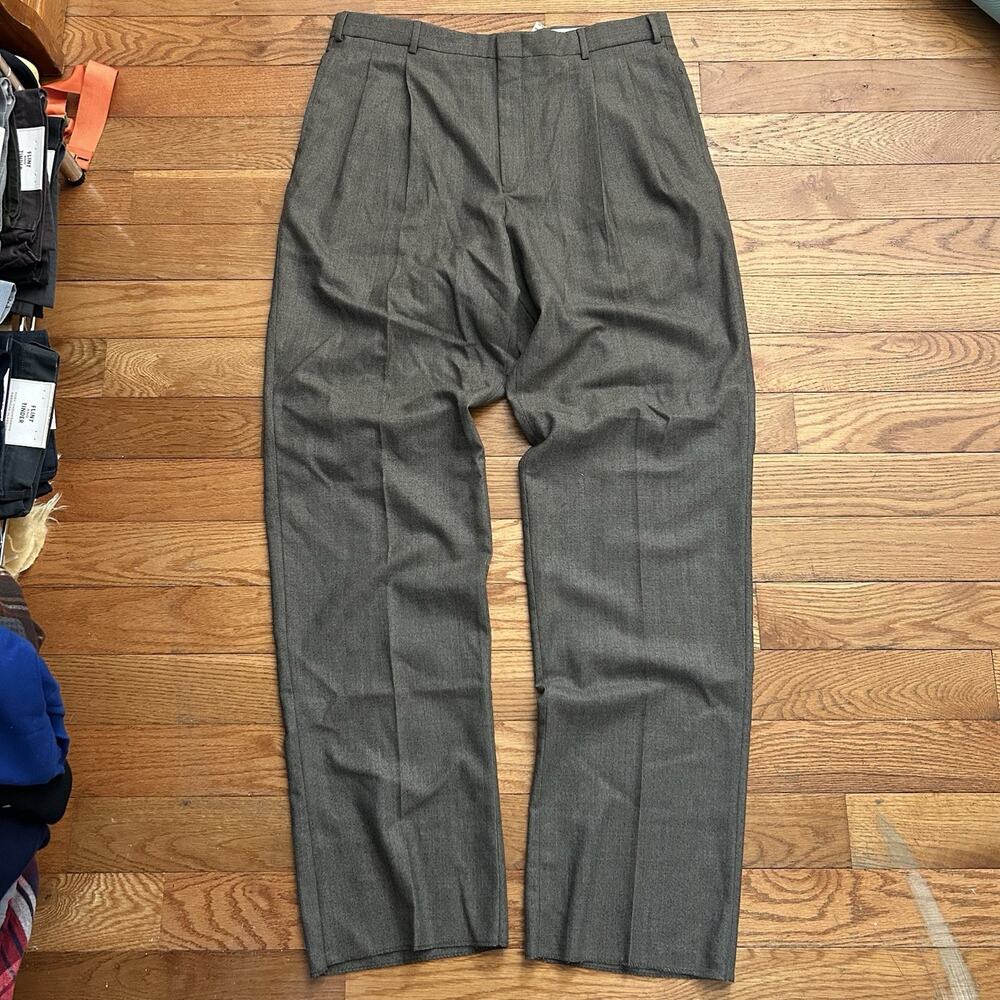 NEW Vintage Ll Bean Wool Cashmere Pleated Trousers Suit Pants 38x37